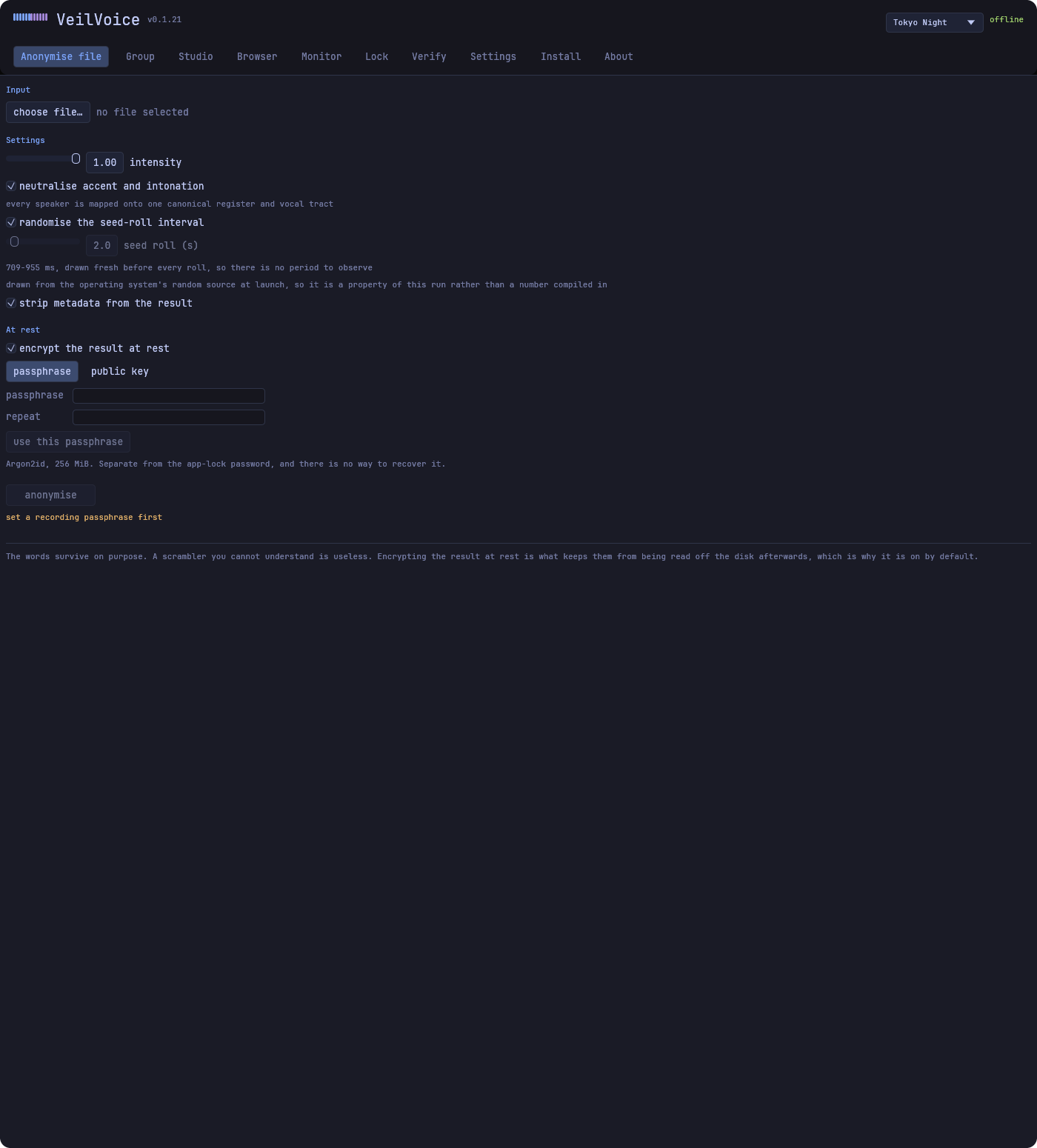 Anonymise a file